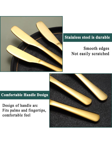 Set de 6 Cuchillos para Mantequilla Berglander 14.2 cm Dorados