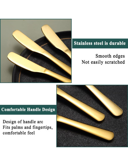 Set de 6 Cuchillos para Mantequilla Berglander 14.2 cm Dorados