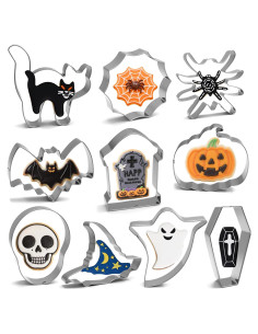 Juego de Cortadores de Galletas de Halloween YomiFamily 10 Piezas