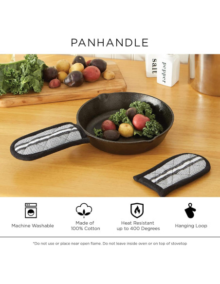 Juego de Mangos de Sartén DII 15.24x7.62 cm Algodón Azul Francés