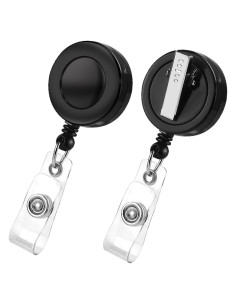 2 Reels de Insignia Retráctiles Koorito con Clip Giratorio Negro