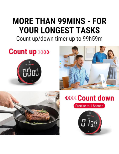 Temporizador Digital de Cocina ThermoPro TM04 con Imán y Soporte