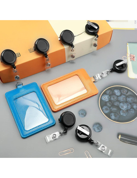 2 Reels de Insignia Retráctiles Koorito con Clip Giratorio Negro