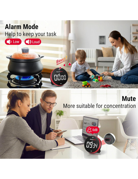 Temporizador Digital de Cocina ThermoPro TM04 con Imán y Soporte