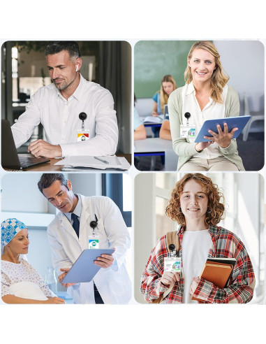 2 Reels de Insignia Retráctiles Koorito con Clip Giratorio Negro