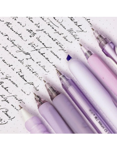 Conjunto de Bolígrafos de Gel RNTETM 7 Piezas Tinta Negra 0.5mm 2