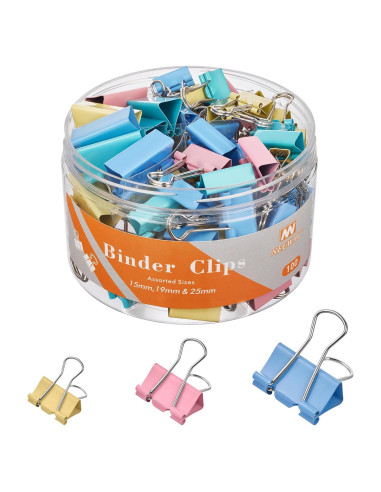 Clips de Carpeta Metálicos NEEWAY 100 Piezas Multicolor