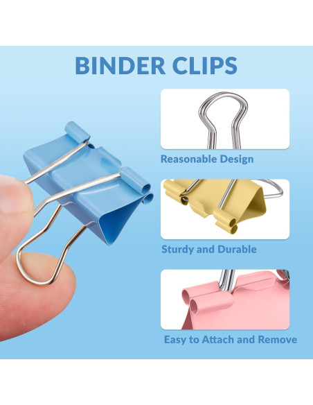 Clips de Carpeta Metálicos NEEWAY 100 Piezas Multicolor