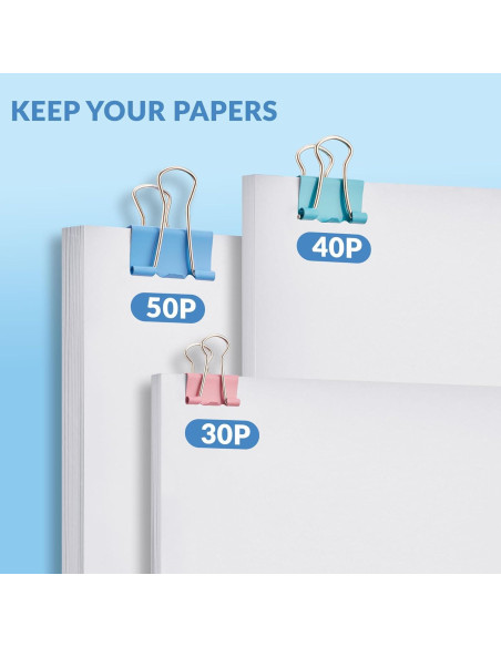 Clips de Carpeta Metálicos NEEWAY 100 Piezas Multicolor