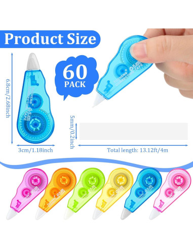 Cinta Correctora Mini Chivao 60 Unidades 4 m Colorido Oficina