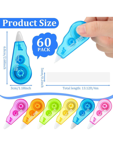 Cinta Correctora Mini Chivao 60 Unidades 4 m Colorido Oficina