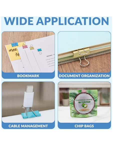 Clips de Carpeta Metálicos NEEWAY 100 Piezas Multicolor