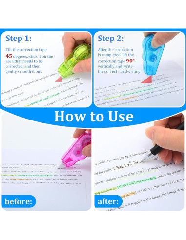 Cinta Correctora Mini Chivao 60 Unidades 4 m Colorido Oficina