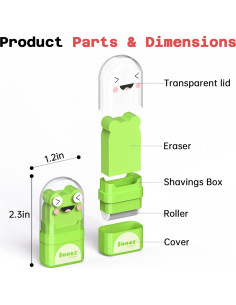 Gomas de Borrar Sooez Paquete de 12 con Rodillo Animal 2