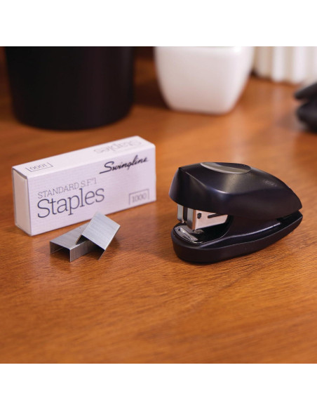 Grapadora Mini Swingline Tot Negra, 12 Hojas, 1000 Grapas