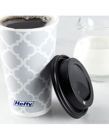 Tazas de papel desechables Hefty 16 oz con tapas - 20 unidades