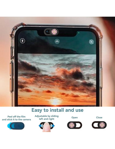 6 Piezas Cubiertas de Webcam PRESSINART Floral Privacidad