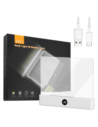 Luz de Libro Recargable Mesenymm LED con 3 Colores y Temporizador