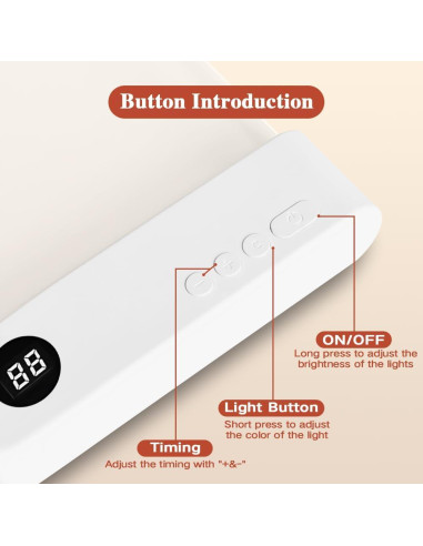 Luz de Libro Recargable Mesenymm LED con 3 Colores y Temporizador