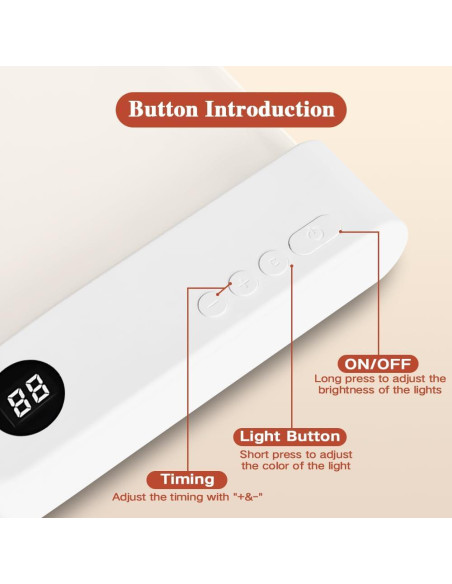 Luz de Libro Recargable Mesenymm LED con 3 Colores y Temporizador