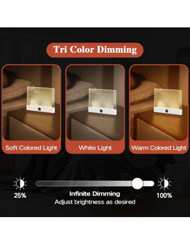 Luz de Libro Recargable Mesenymm LED con 3 Colores y Temporizador