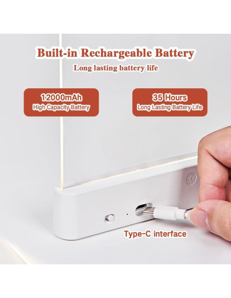 Luz de Libro Recargable Mesenymm LED con 3 Colores y Temporizador