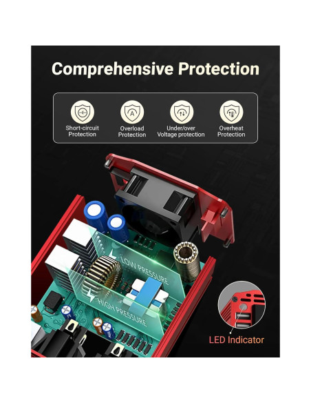 Inversor de Potencia BESTEK 300W DC 12V a AC 110V con USB