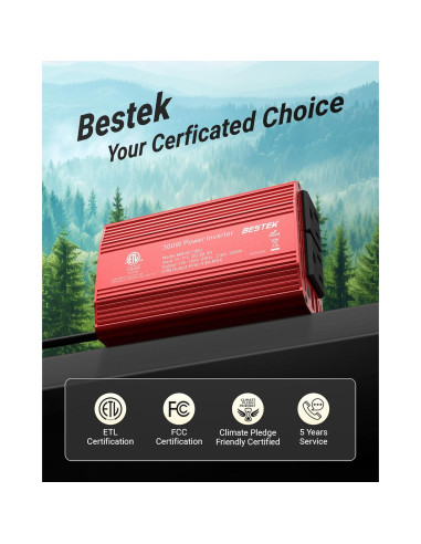 Inversor de Potencia BESTEK 300W DC 12V a AC 110V con USB