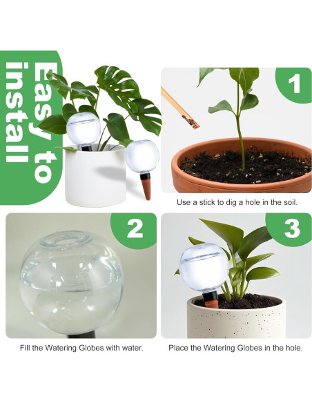 2 Esferas de Riego Automático Ansberta 17oz para Plantas