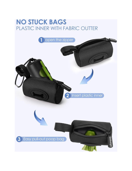 Soporte de bolsas de excremento para perros Gobeigo - Negro