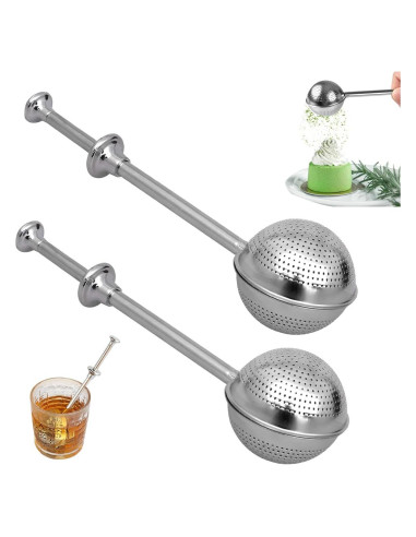 2 PCS Colador de Té y Tamiz de Harina Ling Chuang 17.78 cm