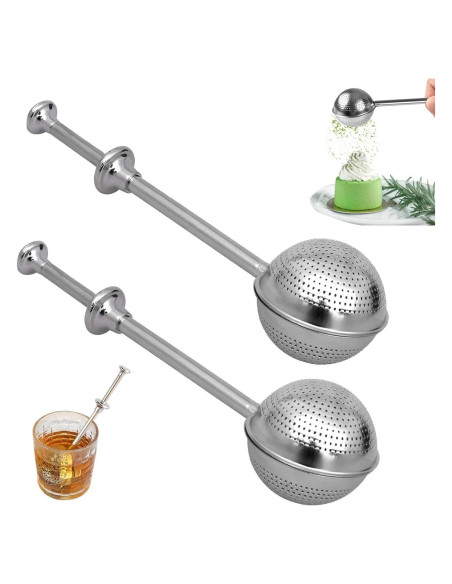 2 PCS Colador de Té y Tamiz de Harina Ling Chuang 17.78 cm