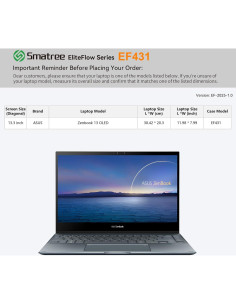Funda para Laptop Smatree EliteFlow para ASUS Zenbook 13.3" 2
