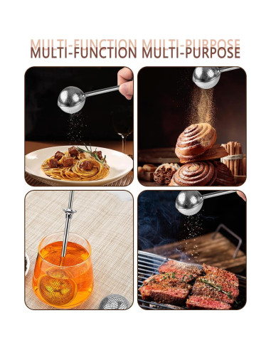 2 PCS Colador de Té y Tamiz de Harina Ling Chuang 17.78 cm