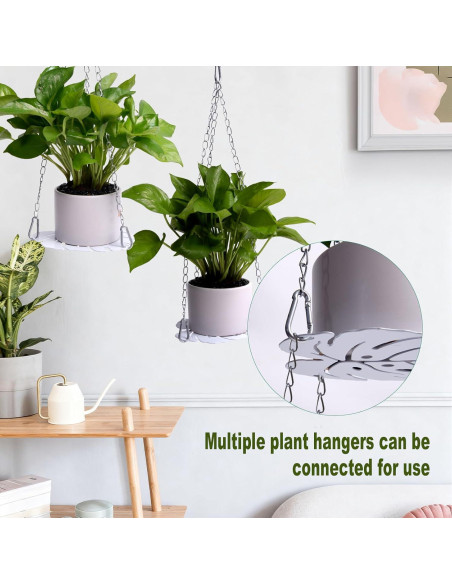 Maceta Colgante AxtreHeu de Metal Blanco 46.5cm Monstera