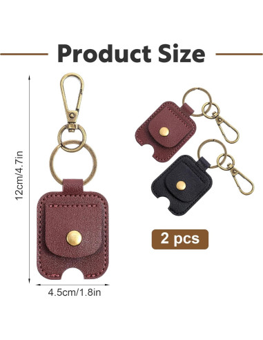 2 Fundas de Llave de Auto Guduling de Cuero PU - Negro y Burdeos