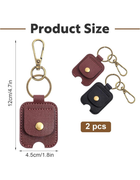 2 Fundas de Llave de Auto Guduling de Cuero PU - Negro y Burdeos
