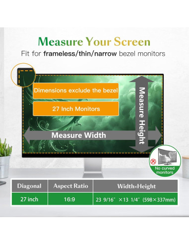 Filtro de Pantalla de Privacidad Magnético JEEETINTX 27" Antirreflejo