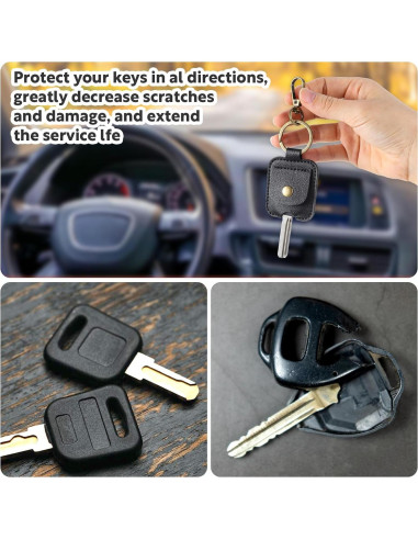 2 Fundas de Llave de Auto Guduling de Cuero PU - Negro y Burdeos