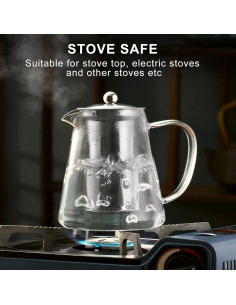 Tetera de Vidrio PARACITY 550ML con Infusor Acero Inoxidable 2