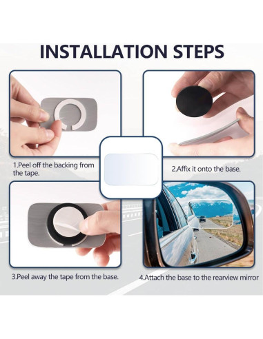 Espejo de Punto Ciego Convexo AmFor HD Ajustable 2 PCS