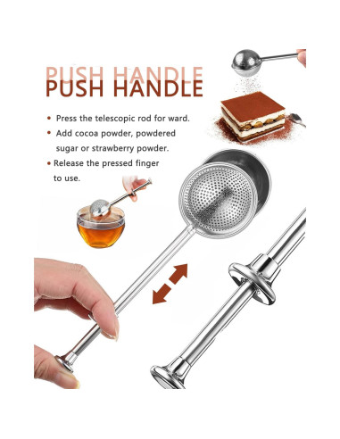 2 PCS Colador de Té y Tamiz de Harina Ling Chuang 17.78 cm