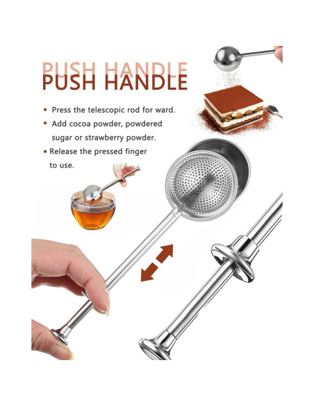 2 PCS Colador de Té y Tamiz de Harina Ling Chuang 17.78 cm