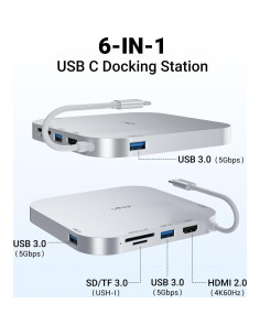 Dock Hub Mac mini M4 - 4K HDMI, USB 3.0, Lector SD/Micro SD 2