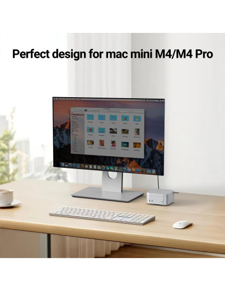 Dock Hub Mac mini M4 - 4K HDMI, USB 3.0, Lector SD/Micro SD