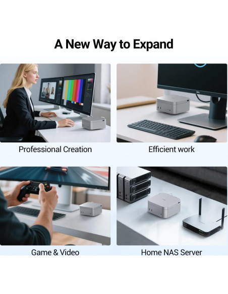 Dock Hub Mac mini M4 - 4K HDMI, USB 3.0, Lector SD/Micro SD