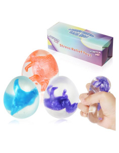 Juego de 3 Pelotas Antiestrés Dinosaurio WISYME 5.8 cm