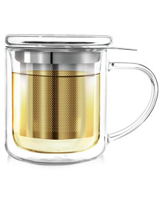 Taza de Té Aislada Teabloom 240 ml con Infusor de Acero