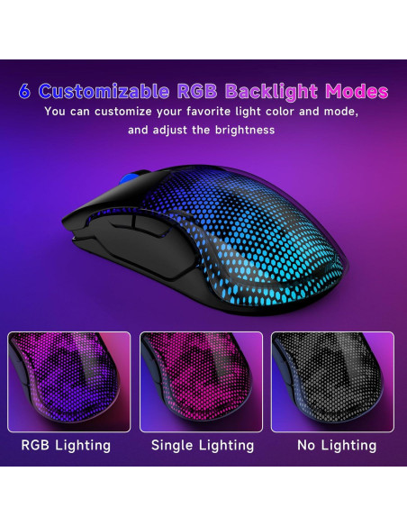 Ratón Gaming Inalámbrico FFJ Master02, 12000 DPI, RGB, 75h Batería Ratón Gaming Inalámbrico FFJ Master02, 12000 DPI, RGB, 75h Batería