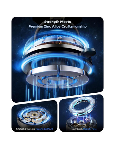 Soporte Magnético para Teléfono de Coche MARUVI Negro 2800gf